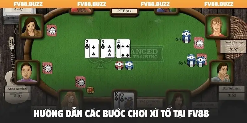 Hướng dẫn các bước chơi Xì tố tại FV88