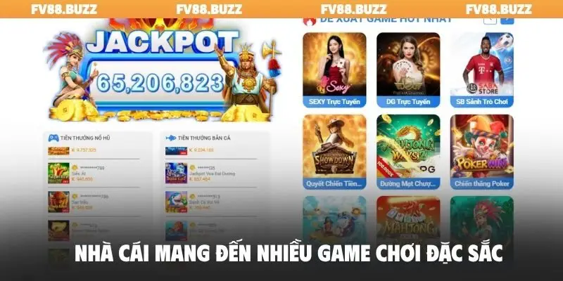 Nhà cái mang đến nhiều game chơi đặc sắc