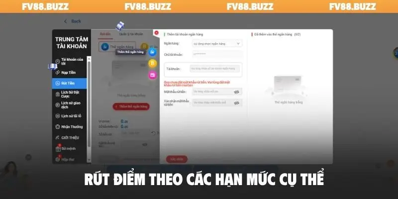 Rút điểm theo các hạn mức cụ thể