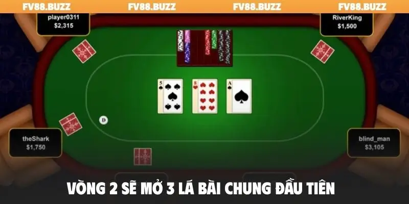 Vòng 2 sẽ mở 3 lá bài chung đầu tiên